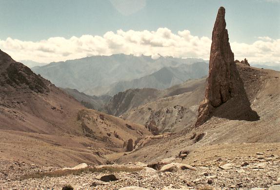 Montée vers le col du Lalung La, vue en arrière